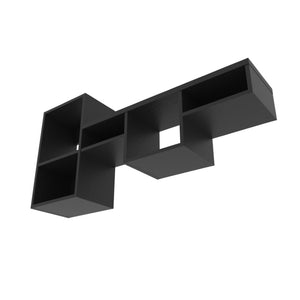 HomeRoots 47" Black Wood Wall Mounted Cubby Shelf - Stylish Space-Saving Storage for Modern Home Decor 571364