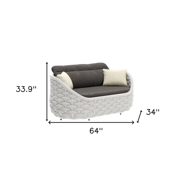 HomeRoots 64" Gray Polypropylene Olefin Sofa - Modern Comfort, Durable Design & Easy Maintenance for Small Spaces 571365