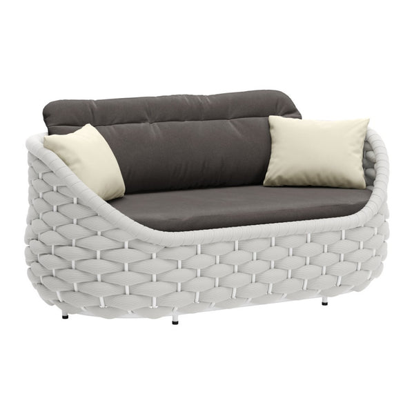 HomeRoots 64" Gray Polypropylene Olefin Sofa - Modern Comfort, Durable Design & Easy Maintenance for Small Spaces 571365