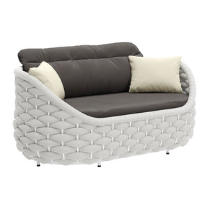 HomeRoots 64" Gray Polypropylene Olefin Sofa - Modern Comfort, Durable Design & Easy Maintenance for Small Spaces 571365