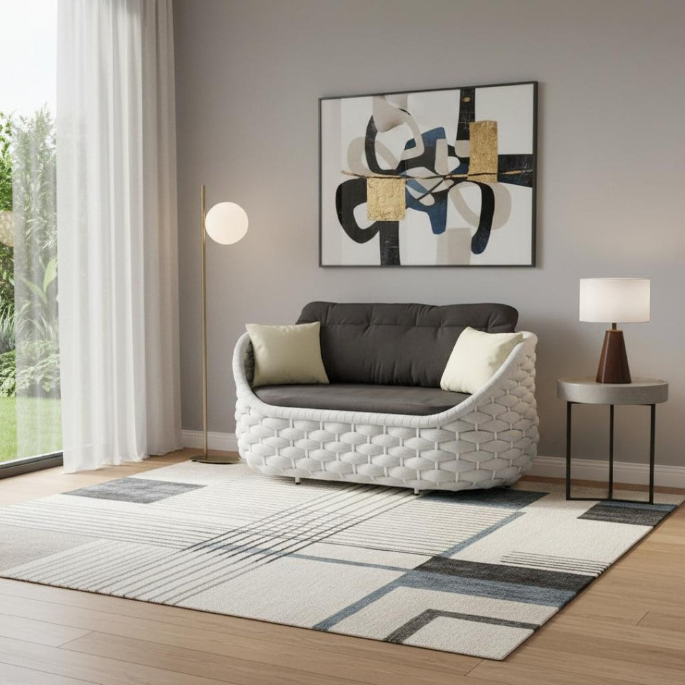 HomeRoots 64" Gray Polypropylene Olefin Sofa - Modern Comfort, Durable Design & Easy Maintenance for Small Spaces 571365