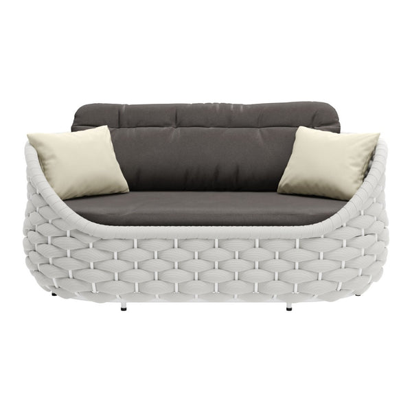 HomeRoots 64" Gray Polypropylene Olefin Sofa - Modern Comfort, Durable Design & Easy Maintenance for Small Spaces 571365