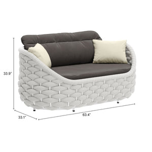 HomeRoots 64" Gray Polypropylene Olefin Sofa - Modern Comfort, Durable Design & Easy Maintenance for Small Spaces 571365