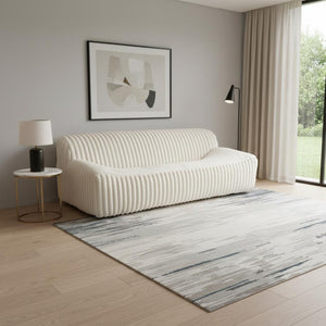 HomeRoots 89" Cream Sofa - Modern Armless Design with Plush Pillows, Durable Wood Frame & Easy Assembly for Comfort 571366
