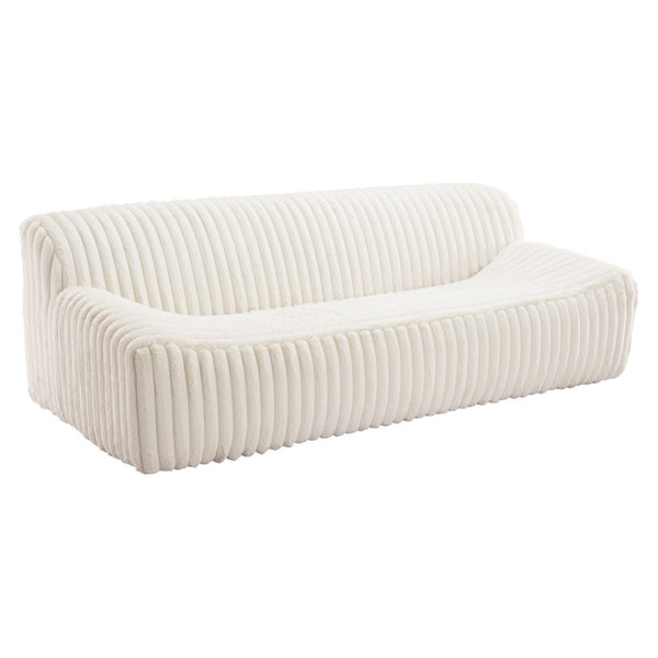HomeRoots 89" Cream Sofa - Modern Armless Design with Plush Pillows, Durable Wood Frame & Easy Assembly for Comfort 571366