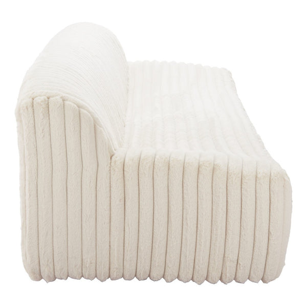 HomeRoots 89" Cream Sofa - Modern Armless Design with Plush Pillows, Durable Wood Frame & Easy Assembly for Comfort 571366
