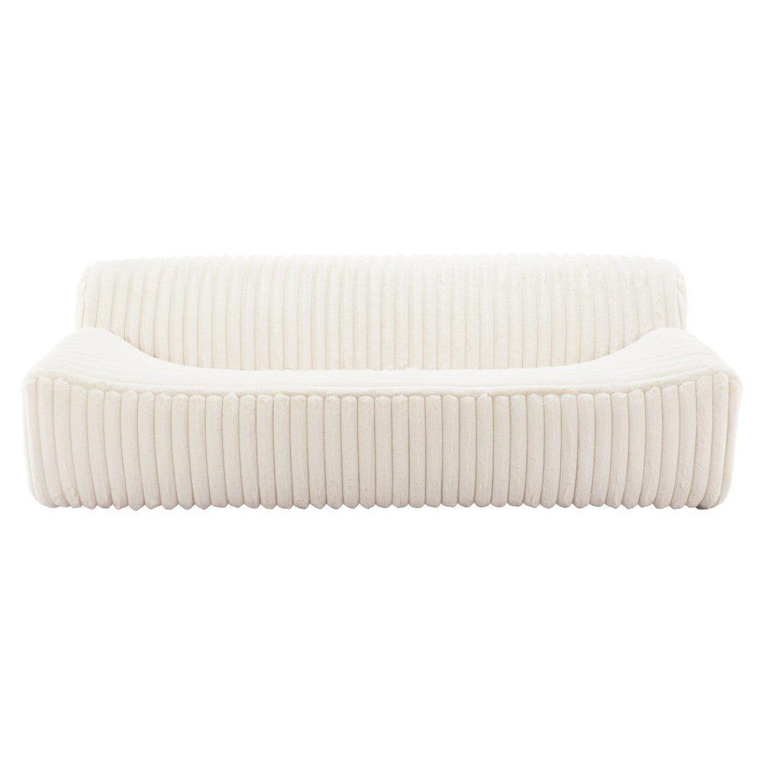 HomeRoots 89" Cream Sofa - Modern Armless Design with Plush Pillows, Durable Wood Frame & Easy Assembly for Comfort 571366