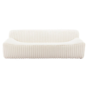 HomeRoots 89" Cream Sofa - Modern Armless Design with Plush Pillows, Durable Wood Frame & Easy Assembly for Comfort 571366