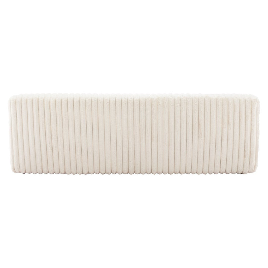 HomeRoots 89" Cream Sofa - Modern Armless Design with Plush Pillows, Durable Wood Frame & Easy Assembly for Comfort 571366