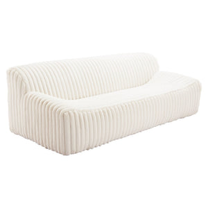 HomeRoots 89" Cream Sofa - Modern Armless Design with Plush Pillows, Durable Wood Frame & Easy Assembly for Comfort 571366