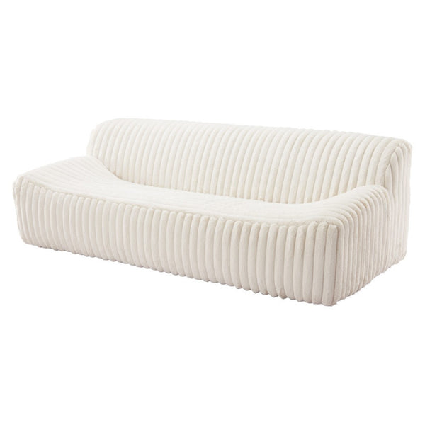 HomeRoots 89" Cream Sofa - Modern Armless Design with Plush Pillows, Durable Wood Frame & Easy Assembly for Comfort 571366