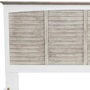 Homeroots Gray Carved Geometric Distressed Solid Wood King Bed Frame For Timeless Elegance And Comfort  Wood 571382