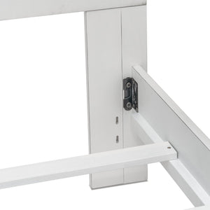 Homeroots White Carved Geometric King Bed Frame - Distressed Solid Wood Design For Ultimate Comfort & Style  Wood 571384