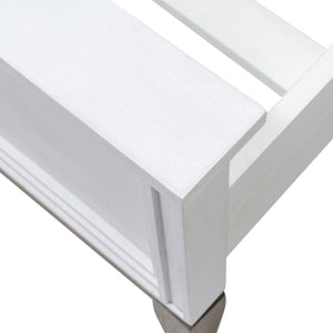 Homeroots White Ribbed Texture Solid Wood King Bed Frame - Stylish, Comfortable, And Perfect For Any Bedroom  Wood 571390