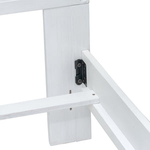 Homeroots White Ribbed Texture Solid Wood King Bed Frame - Stylish, Comfortable, And Perfect For Any Bedroom  Wood 571390