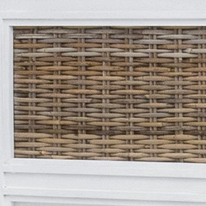 Homeroots White Ribbed Texture Solid Wood King Bed Frame - Stylish, Comfortable, And Perfect For Any Bedroom  Wood 571390