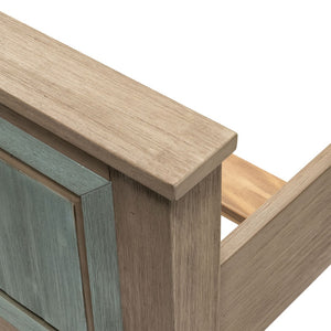 Homeroots Green Shiplap Texture Distressed Solid Wood King Bed Frame - Durable Design For Restful Sleep  Wood 571396