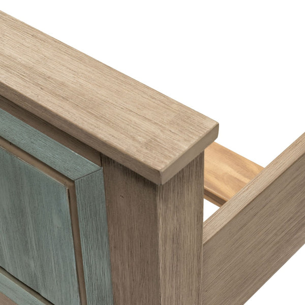 Homeroots Green Shiplap Texture Distressed Solid Wood King Bed Frame - Durable Design For Restful Sleep  Wood 571396