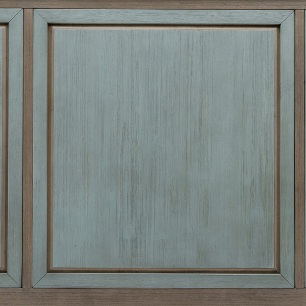 Homeroots Green Shiplap Texture Distressed Solid Wood King Bed Frame - Durable Design For Restful Sleep  Wood 571396