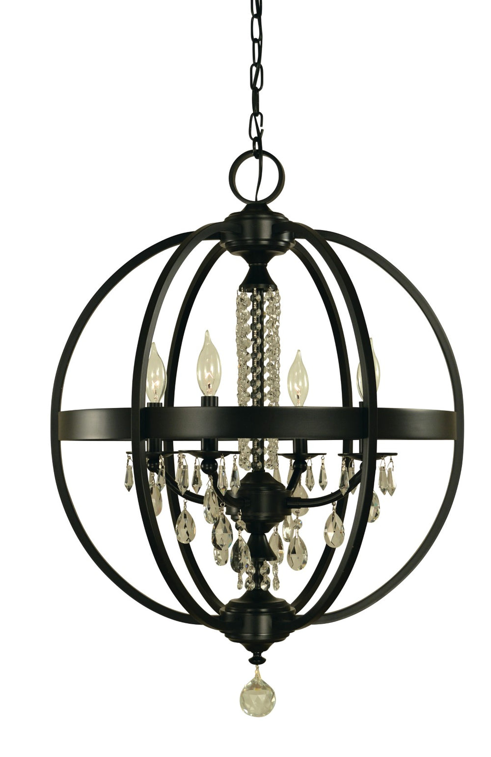 Framburg 4-light Crystal-accented Chandelier - Handcrafted Elegance For Dining Spaces, Usa-made Quality Lighting Matte Black Metal 5714 Mblack
