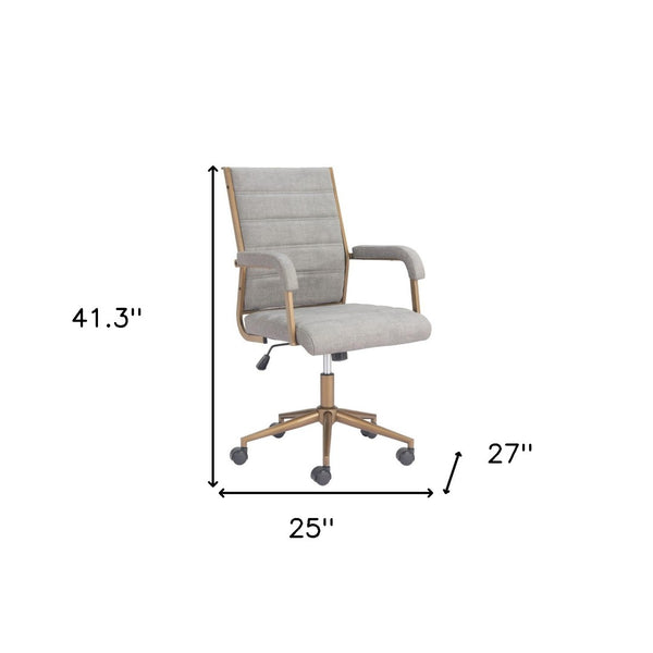 HomeRoots Gray Adjustable Height Swivel Rolling Office Chair - Ergonomic, Stylish, and Versatile for Any Workspace 571400