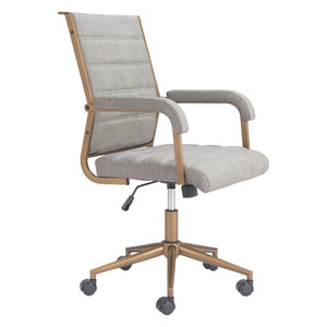 HomeRoots Gray Adjustable Height Swivel Rolling Office Chair - Ergonomic, Stylish, and Versatile for Any Workspace 571400