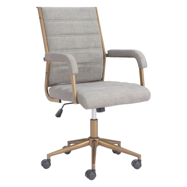 HomeRoots Gray Adjustable Height Swivel Rolling Office Chair - Ergonomic, Stylish, and Versatile for Any Workspace 571400