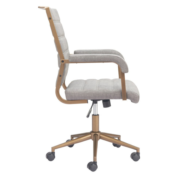 HomeRoots Gray Adjustable Height Swivel Rolling Office Chair - Ergonomic, Stylish, and Versatile for Any Workspace 571400