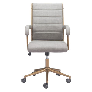 HomeRoots Gray Adjustable Height Swivel Rolling Office Chair - Ergonomic, Stylish, and Versatile for Any Workspace 571400