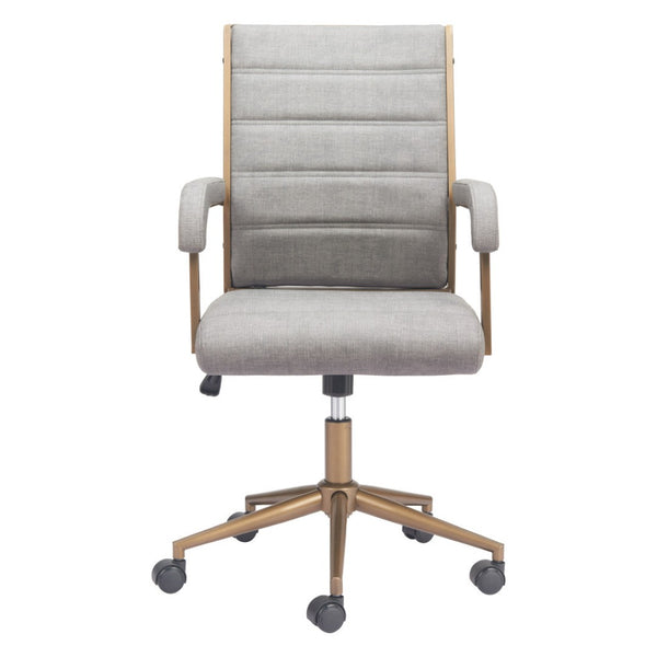 HomeRoots Gray Adjustable Height Swivel Rolling Office Chair - Ergonomic, Stylish, and Versatile for Any Workspace 571400