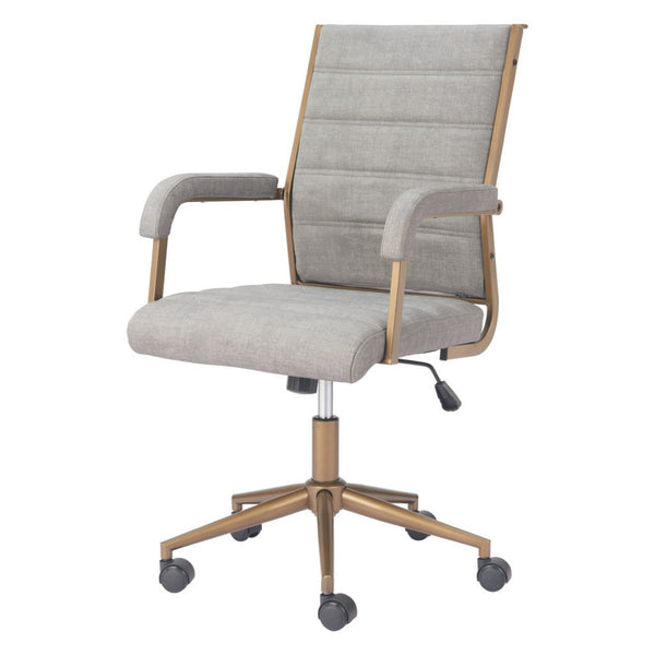 HomeRoots Gray Adjustable Height Swivel Rolling Office Chair - Ergonomic, Stylish, and Versatile for Any Workspace 571400