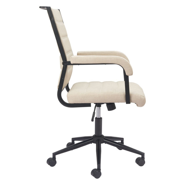HomeRoots Beige Adjustable Height Swivel Office Chair - Modern Comfort with Durable Design for Any Workspace 571401