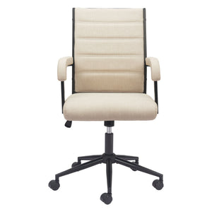HomeRoots Beige Adjustable Height Swivel Office Chair - Modern Comfort with Durable Design for Any Workspace 571401