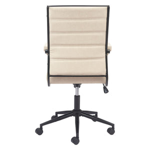 HomeRoots Beige Adjustable Height Swivel Office Chair - Modern Comfort with Durable Design for Any Workspace 571401