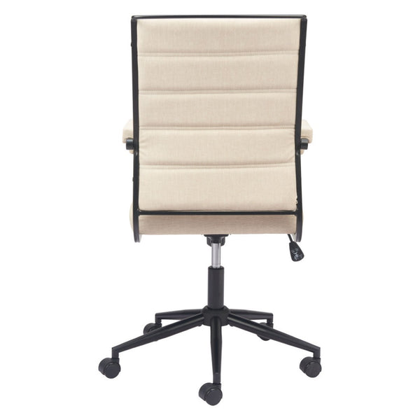 HomeRoots Beige Adjustable Height Swivel Office Chair - Modern Comfort with Durable Design for Any Workspace 571401