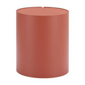 Homeroots 19" Brown Aluminum Round Drum End Table - Stylish Accent For Living Room, Bedroom & Entryway Decor   571404