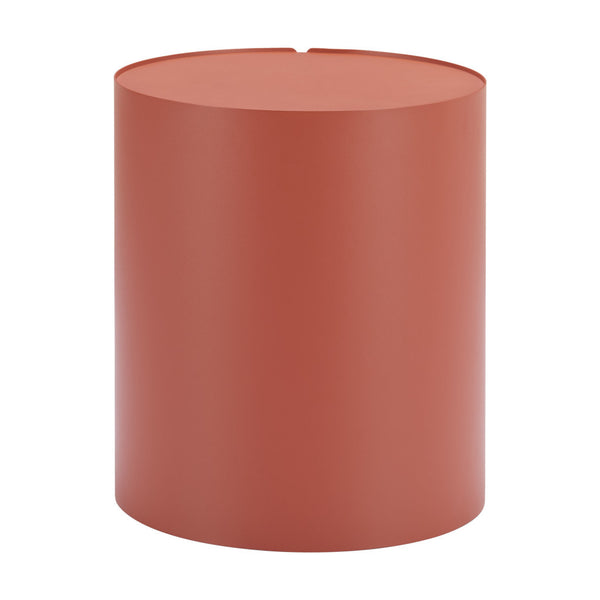 Homeroots 19" Brown Aluminum Round Drum End Table - Stylish Accent For Living Room, Bedroom & Entryway Decor   571404