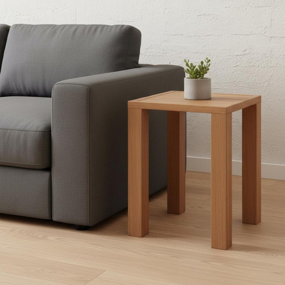 HomeRoots 22" Natural Aluminum End Table - Sleek Modern Design for Living Rooms, Bedrooms & Entryways 571405