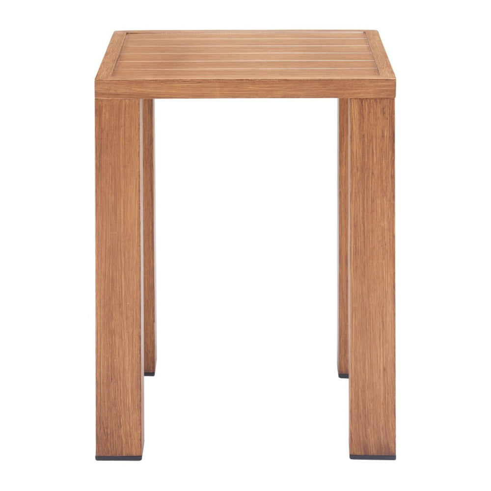 HomeRoots 22" Natural Aluminum End Table - Sleek Modern Design for Living Rooms, Bedrooms & Entryways 571405
