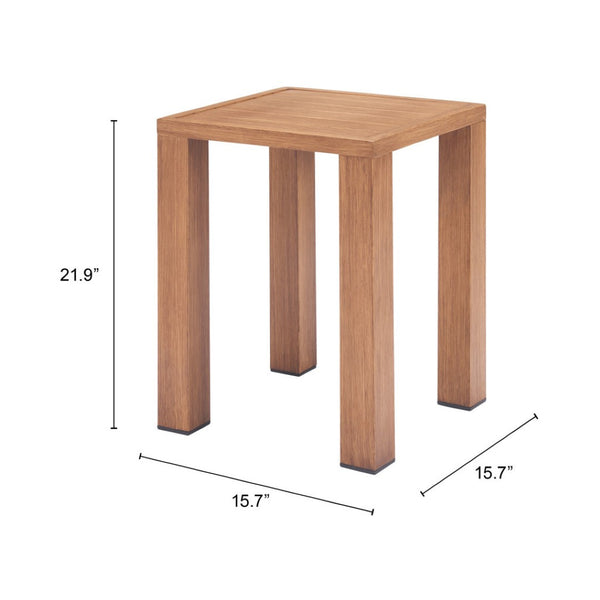 HomeRoots 22" Natural Aluminum End Table - Sleek Modern Design for Living Rooms, Bedrooms & Entryways 571405