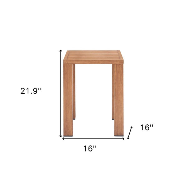 HomeRoots 22" Natural Aluminum End Table - Sleek Modern Design for Living Rooms, Bedrooms & Entryways 571405