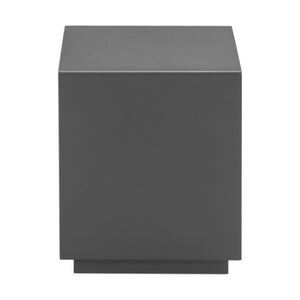 Homeroots 17" Charcoal Aluminum Square End Table With Shelf – Stylish Storage Solution For Any Room Decor   571406