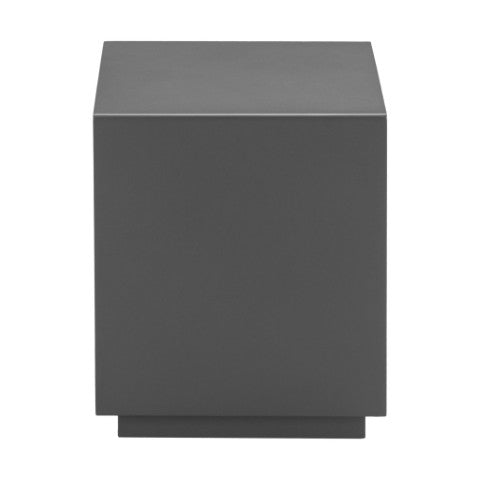 Homeroots 17" Charcoal Aluminum Square End Table With Shelf – Stylish Storage Solution For Any Room Decor   571406