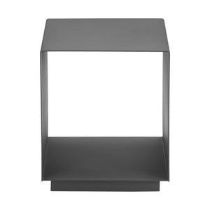 Homeroots 17" Charcoal Aluminum Square End Table With Shelf – Stylish Storage Solution For Any Room Decor   571406