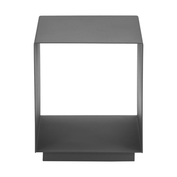 Homeroots 17" Charcoal Aluminum Square End Table With Shelf – Stylish Storage Solution For Any Room Decor   571406