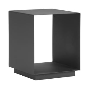 Homeroots 17" Charcoal Aluminum Square End Table With Shelf – Stylish Storage Solution For Any Room Decor   571406