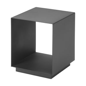 Homeroots 17" Charcoal Aluminum Square End Table With Shelf – Stylish Storage Solution For Any Room Decor   571406