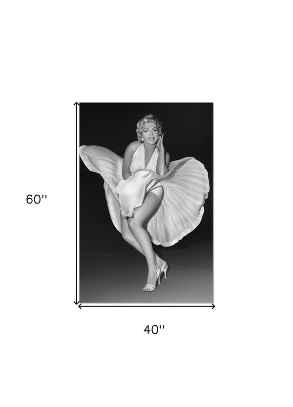 Homeroots White Marilyn Monroe Dress Wall Art - Gold Framed Acrylic Decor For Chic Home Styling & Elegance  Acrylic 571416