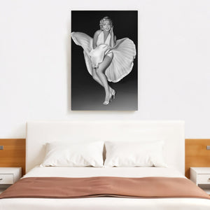 Homeroots White Marilyn Monroe Dress Wall Art - Gold Framed Acrylic Decor For Chic Home Styling & Elegance  Acrylic 571416