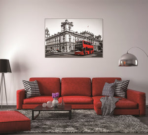 Homeroots Double Decker In London Silver Framed Wall Art – Stylish Acrylic Print To Enhance Your Decor!  Acrylic 571426